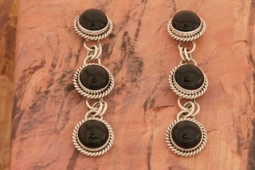 Artie Yellowhorse Genuine Black Onyx Sterling Silver Earrings